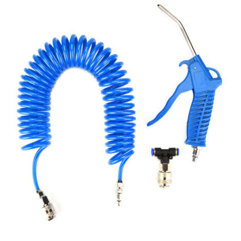 Pistolet à air comprimé bleu, kit de soufflage pneumatique avec raccord UE et tuyau en PU