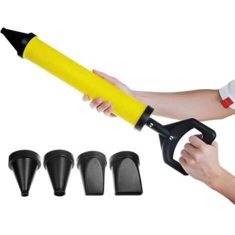 Pistolet à ciment,Ensemble De Pistolet à Mortier,Pistolet à calfeutrer pulvérisateur mortier Citron Vert Pistolet applicateur,Seringue à mortier + 4 buses