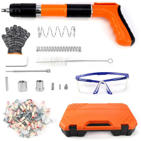 Pistolet à clous manuel, outil de pistolet à clous en acier épaissi, 50 clous à disque, adapté à l'installation au plafond et à la fixation de conduits de câbles, OUYLAF