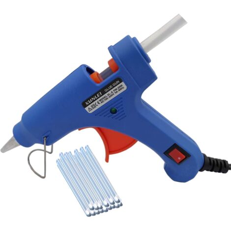 Pistolet à Colle Chaude - 20 W - 7 mm - Pour Projets DIY et Réparations Légères - Avec 15 Bâtonnets de Colle - Version Mini