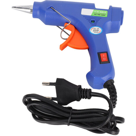 Pistolet à Colle Chaude 20W Professionnel pour DIY et Bricolage, Appareil de Chauffage Électrique Universel 110‑240V avec Prise EU