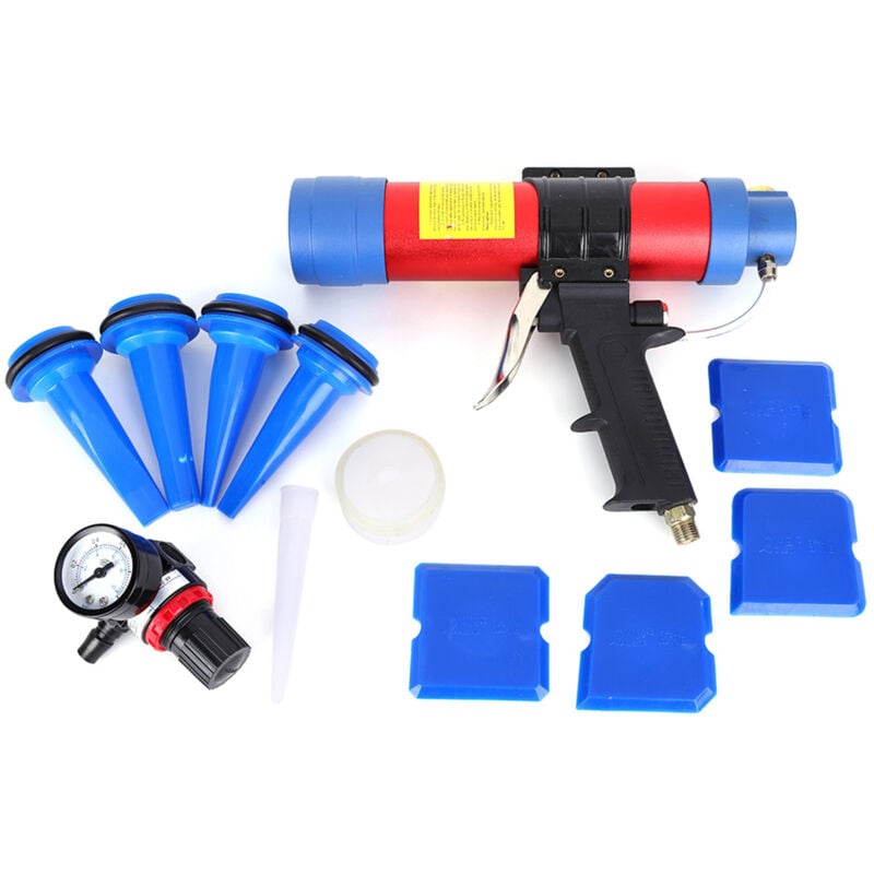 Pistolet à colle en verre à pression réglable pneumatique 310ml avec valve de réglage pistolet à calfeutrer