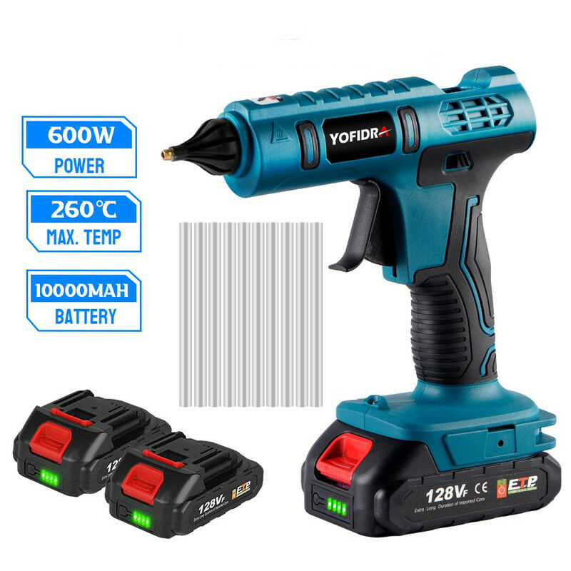 Pistolet à colle Onevan Professional 260℃ Avec 10 Bâtons de Colle de 11 mm - Avec 2 batteries et 1 chargeur