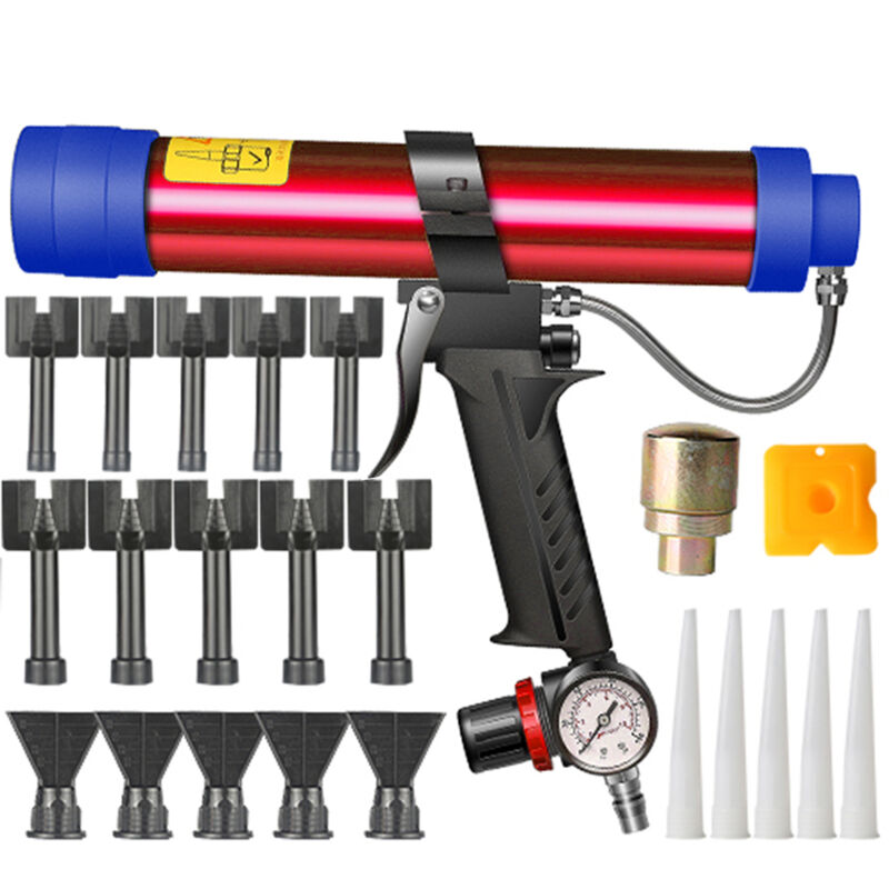 Pistolet à colle pneumatique réglable pour verre, pistolet à air en caoutchouc, applicateur de mastic à colle dure de 310 ml, pistolet à calfeutrer