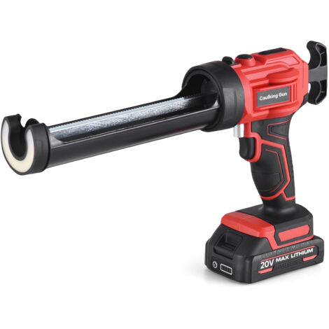 Pistolet à colle sans fil pour vitrage, pistolet électrique pour joints,Pistolet extrudeur,pistolet à colle à pression, une batterie rechargeable de 2000 mAh, 100-240 V, rouge