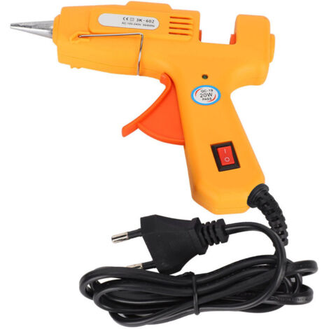 Pistolet à colle thermique électrique 20W Mini Professionnel Jaune DIY 100-240V avec Fiche EU