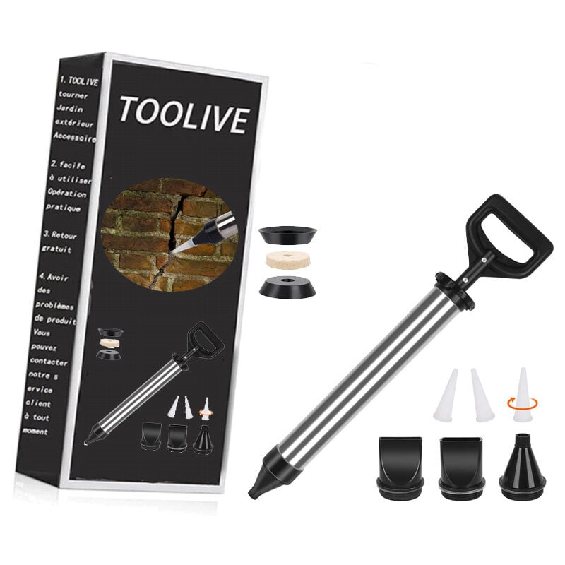 Pistolet à coulis pour mortier - Pompe à mortier en acier inoxydable, seringue à mortier - Manuel, avec 4 buses-toolive