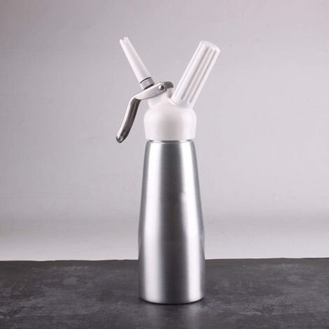 pistolet à crème en aluminium, mousseur à lait fait main à fabriquer soi-même facile à nettoyer, convient à un usage commercial-argent,