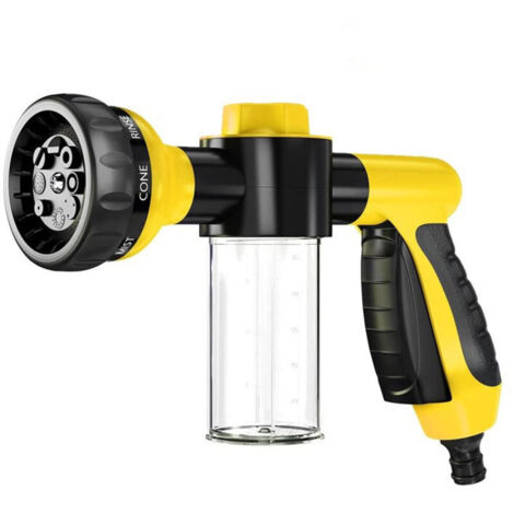 Pistolet à eau de lavage de voiture à mousse multi-usages haute pression Distributeur de savon et de shampoing pour lavage d'animaux et buse de pulvérisation de tuyau d'arrosage