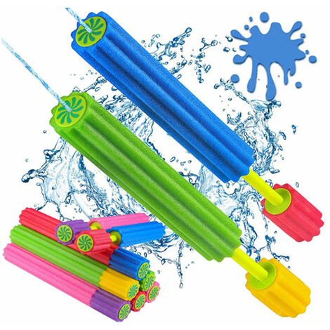 Pistolet à Eau en Mousse pour Enfants , 6 Pcs Fusil à Eau Longue Portée, Jouet d’Eau Canon à Eau pour Piscine, Les d'été Jouets de Bain de Plage de Natation pour Enfants 3+ Ans