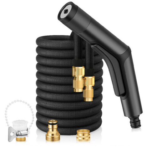 Pistolet à eau haute pression 15m – Pour lavage voiture, alliage aluminium, tuyau + pistolet + joint universel
