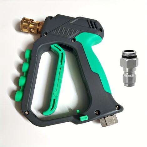 Pistolet à Eau Haute Pression 4000 PSI – Buse Anti-Enchevêtrement, Économiseur d’Effort, Connecteur Rapide 1/4, Valve Céramique, Corps en Cuivre Épaissi, Support de Rangement Inclus