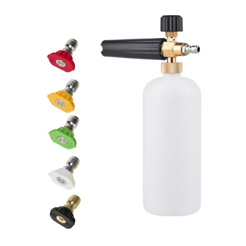 Pistolet à eau haute pression Applicable 1/4, pichet à mousse de lavage de voiture à prise rapide, pulvérisateur de mousse de neige multifonctionnel,