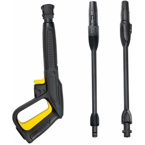 Pistolet à eau haute pression avec lance rotative – Pression 160 bar – Compatible nettoyeurs Karcher K2 à K7 – Plastique renforcé 30% fibre de verre-Crezuo
