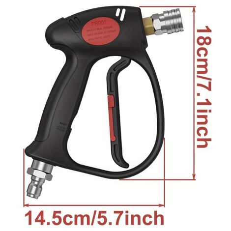 Pistolet à Eau Haute Pression avec Tuyau Rotatif 360°, Canon à Mousse et Raccords Rapides – Poignée Ergonomique, Lavage de Voiture, Piscine et Animaux, Connecteurs 1/4" & 3/8"