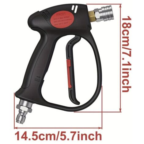 Pistolet à Eau Haute Pression avec Tuyau Rotatif 360°, Canon à Mousse et Raccords Rapides – Poignée Ergonomique, Lavage de Voiture, Piscine et Animaux, Connecteurs 1/4" & 3/8"