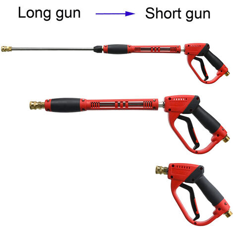 Pistolet À Eau Haute Pression Baguette Magique, Pistolet Nettoyeur Haute Pression de Rechange Gun and 5 Nozzles pour Le Lavage De La Voiture D'arrosage