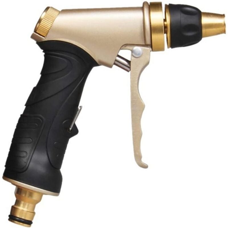 Linghhang - Pistolet à eau haute pression doré Tuhao, pistolet à eau de lavage de voiture multifonctionnel, pistolet à eau en métal entièrement en
