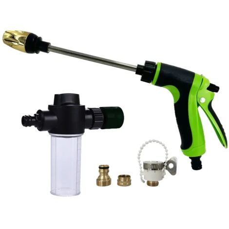 Pistolet à eau individuel - Nouvel outil portable de nettoyage automobile - Arroseur haute pression - Pistolet à eau pour lave-autos et arrosage de jardin - Buse de tuyau d'arrosage - Lance à mousse