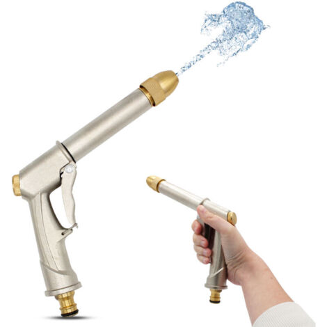 Pistolet à Eau Tuyau d'Arrosage - Jet ajustasble, Buse Orientable, Connexion Universelle - Alluminum
