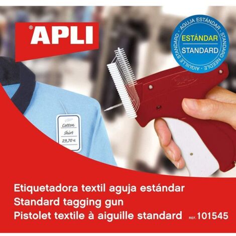 Pistolet à étiquettes textile - agipa - Standard - Rouge/Blanc - Sans fil - Aiguille 2,0 mm