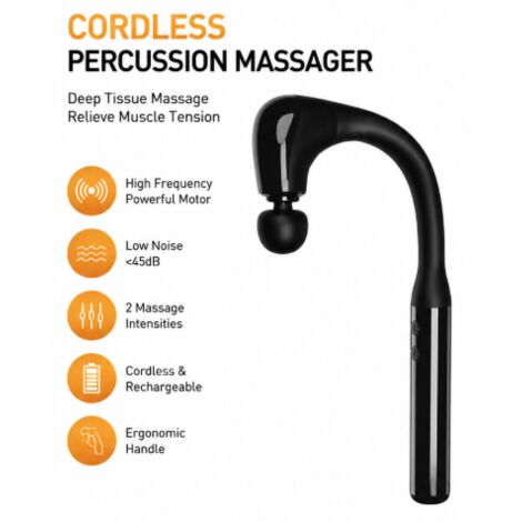 Pistolet à fascia incurvé, bâton de massage électrique, marteau de massage dorsal, pistolet à fascia à long manche
