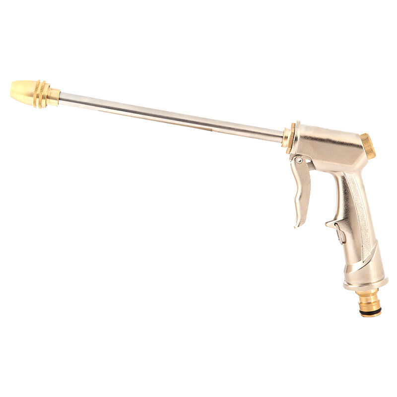 Pistolet à haute pression - Pistolet à eau haute pression pour lavage de voiture en métal doré Pistolet à eau haute pression réglable Pistolet à eau