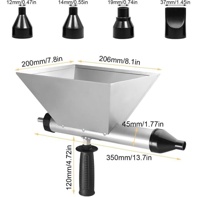 SNQ - Pistolet à Joints Électrique pour Mortier, Pistolets à Calfeutrer avec 4 Buses pour Le Jointoiement de Mortier de Murs en Pierre et de Sols