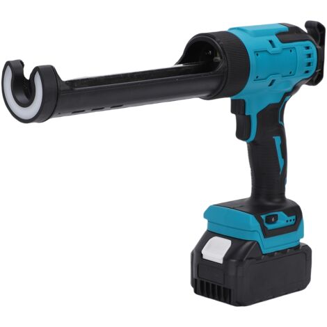 Pistolet à mastic électrique avec éclairage, 6 vitesses, alimenté par batterie, pour cartouches de mastic et d'adhésif de 10 oz/300 ml, prise UE