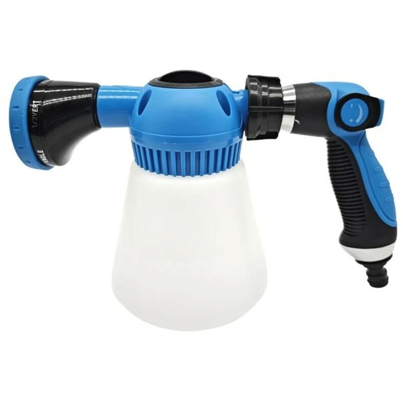 Pistolet à Mousse 2 en 1 - 900ml - 6 Jets Réglables - Nettoyage Voiture et Jardin