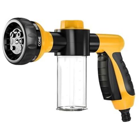 Pistolet à mousse haute pression 8 en 1 pour lavage de voiture, canon à mousse pour tuyau d'arrosage, canon à mousse, pulvérisateur de liquide vaisselle en bouteille, pelouse