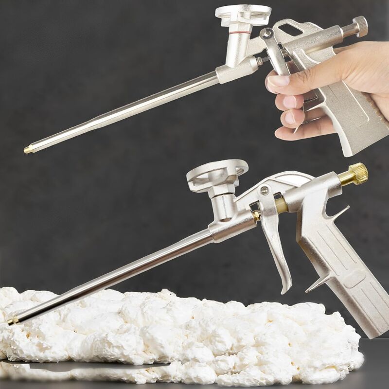 Pistolet à Mousse, Pistolet à Mousse Polyuréthane Calfeutrage Bâtiment, Métal Pu Robuste En Mousse Expansible Pistolet à Mousse Pour Le Calfeutrage,