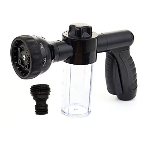 Pistolet à mousse pour lavage de voiture, buse de tuyau d'arrosage haute pression, pulvérisateur de mousse avec 8 modes d'arrosage réglables, pour véhicules, plantes, pelouses et terrasses.