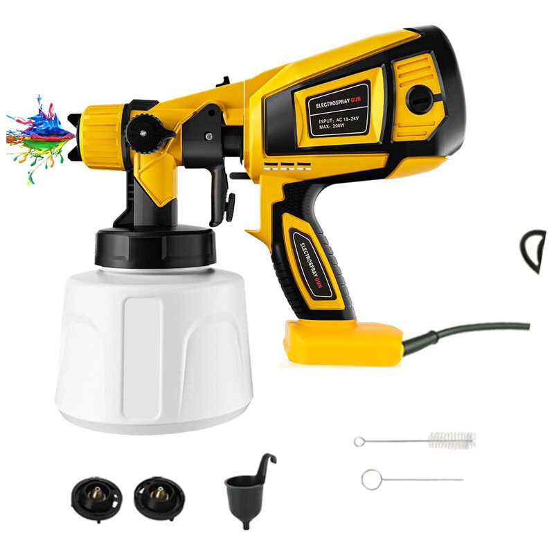 Sjqka - Pistolet a Peinture, 6000mA Pistolet à Peinture hvlp, Peinture Murale pour Peinture de Maison, clôtures, Meubles