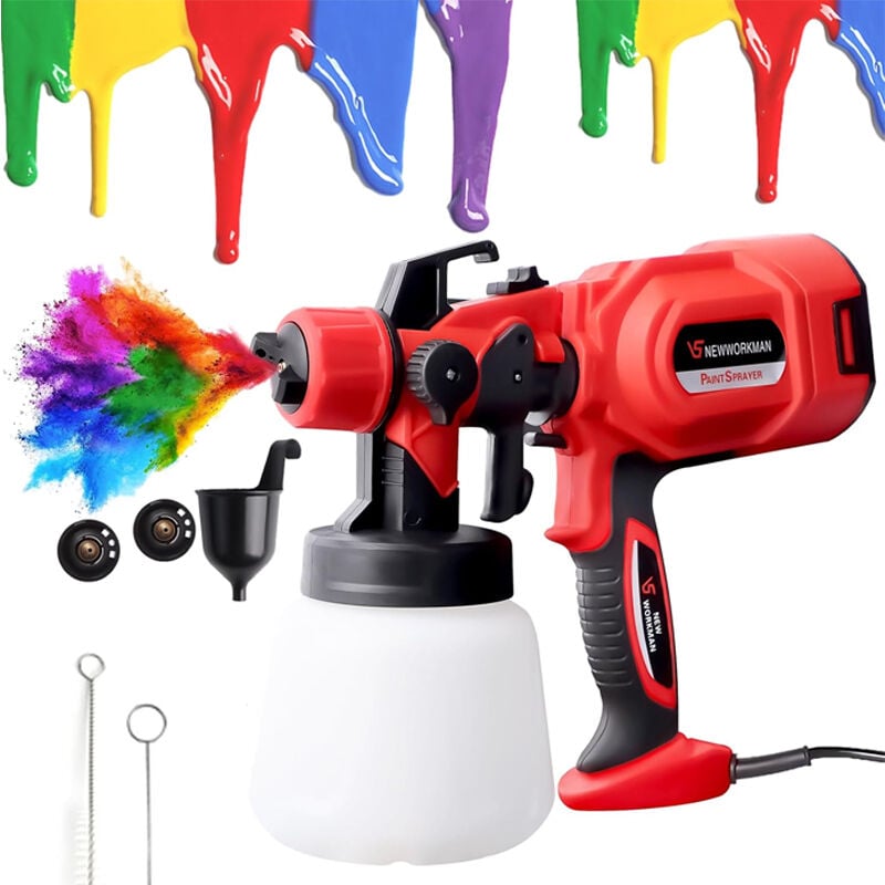 Sjqka - Pistolet a Peinture 800ml Pistolet à Peinture avec Poignée de Peinture Murale hvlp Portable 650W 3 Buses 3 Modes de Pulvérisation