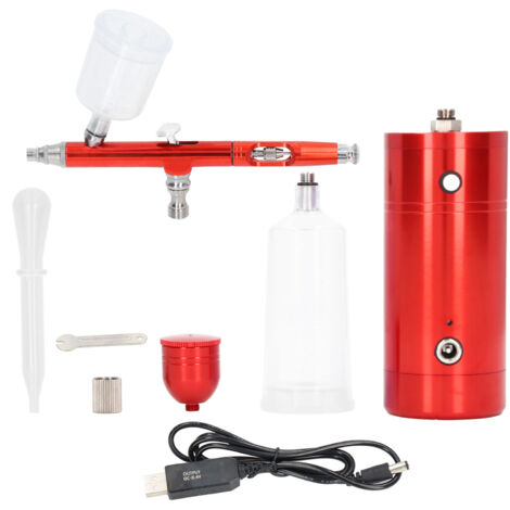 Pistolet à Peinture Airbrush Rechargeable Sans Fil Mini pour Tatouage, Modélisme et Décoration de Gâteaux