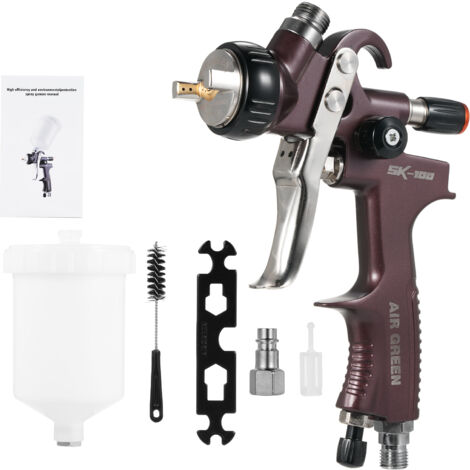 Pistolet à peinture automobile professionnel avec atomisation haute, cap air cuivre et buse 1.3MM