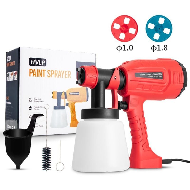 Tonchean - Pistolet à peinture électrique 1000ML, pulvérisateur de peinture à 3 modes, portable et détachable, adapté à une utilisation intérieure et