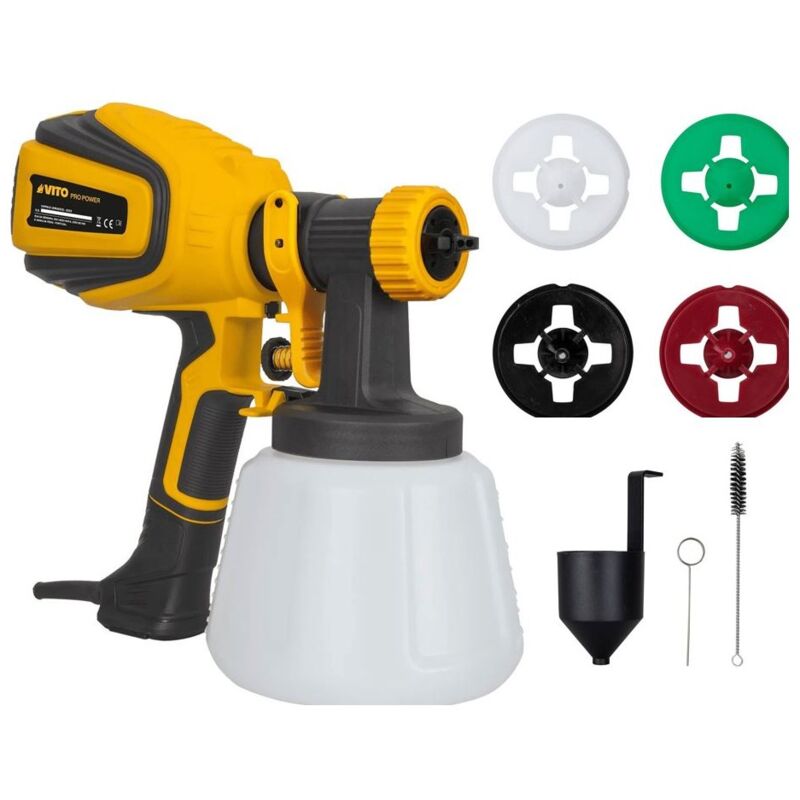 Vito - Pistolet à peinture électrique 600W Reservoir 1200ml 4 modes de Pulvérisation
