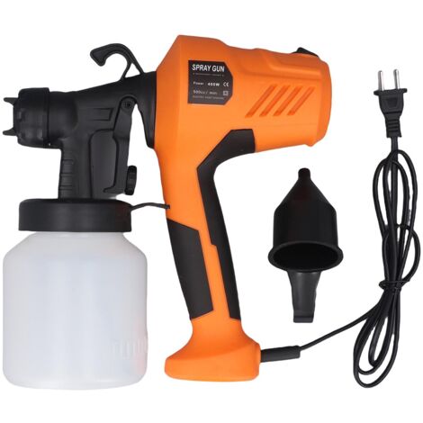Pistolet à peinture électrique à 3 modes de pulvérisation, haute efficacité, facile à nettoyer, idéal pour la peinture de meubles et d'intérieur/extérieur - Orange
