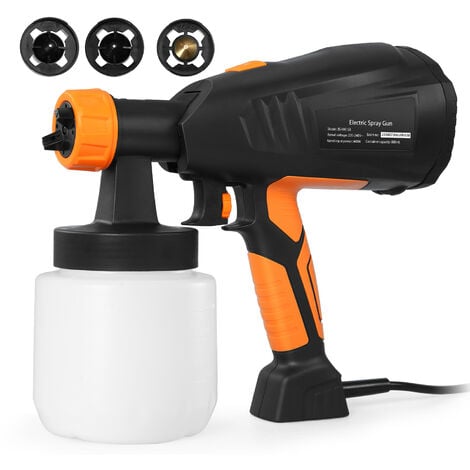 Pistolet à peinture électrique Meterk 400W HVLP orange et noir EU