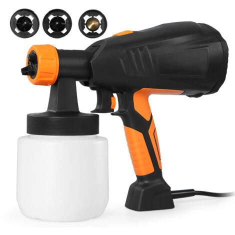 Pistolet à peinture électrique Meterk 400W HVLP orange et noir UE