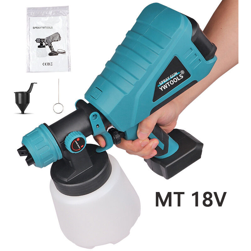 Sjqka - Pistolet à peinture électrique sans fil pour batterie Makita, 3 motifs de pulvérisation,avec réservoir de peinture de 1000 ml,18 v
