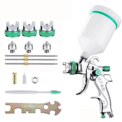 Pistolet à peinture HVLP avec buse en acier de 1,4/1,7/2,0/2,5 mm, kit de peinture portable à faire soi-même, outils de pulvérisation par gravité