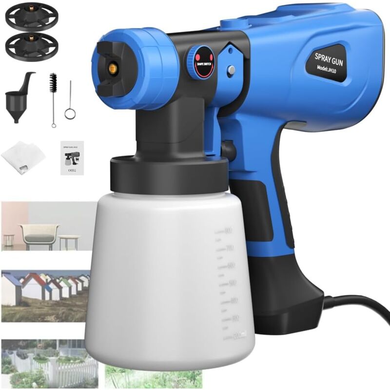 Hsha - Pistolet à Peinture Manuel avec 3 Modes de pulvérisation, pulvérisateur de Peinture 1000ml, pulvérisateur de Peinture Hvlp, Pistolet à