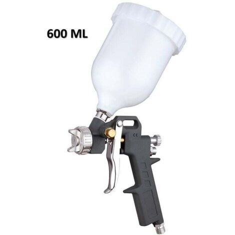 Pistolet à peinture pneumatique avec remplissage de 600 ml, buse de 1,5 mm G, type gravité 200 ml/min, pulvérisateur d'apprêt pour meubles et panneaux de voiture