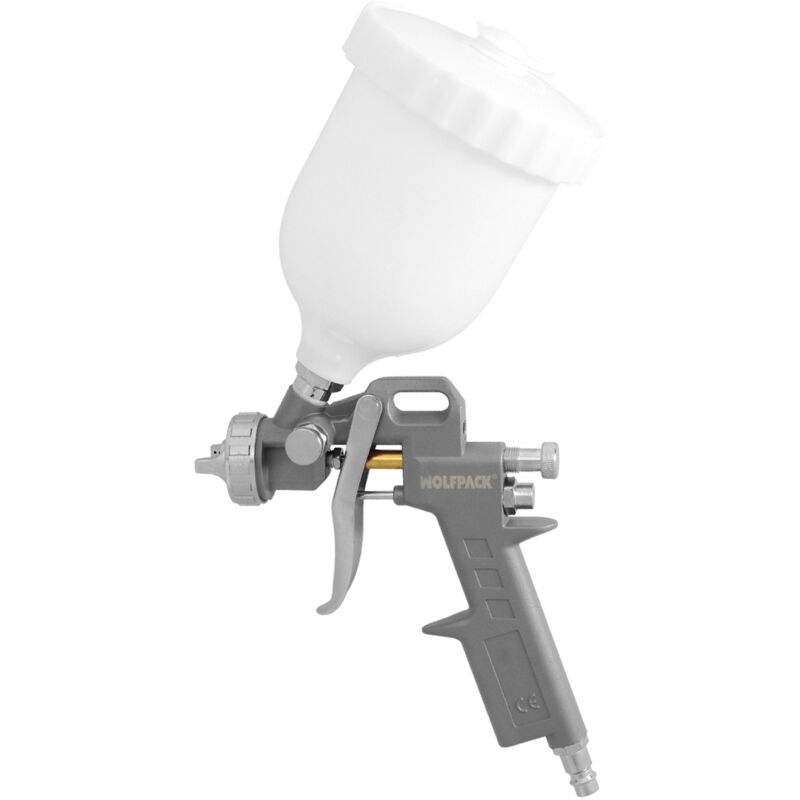 Wolfpack - Pistolet à peinture pneumatique buse de 1,5 mm. Avec réservoir supérieur de 0,6 litre et adaptateur rapide