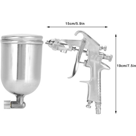 Pistolet à Peinture Portable en Aluminium Compact (400ml) - Spray Mano - Pour Réparation Automobile & Meubles (19x15cm, 533g) avec 2 Accessoires