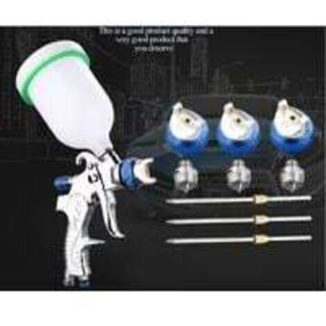Pistolet à peinture professionnel, kit de pistolet à peinture haute pression, pistolet à air comprimé, alimentation par gravité, pistolet à peinture pneumatique, HVLP 600 cc, 1,4 mm/1,7 mm/2,0 mm, B