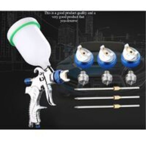 Pistolet à peinture Professionnel Pistolet À Peinture Haute Pression Kit Pistolet À Pulvérisation D'air Pistolet A Peinture Pneumatique À Alimentation Par Gravité Hvlp 600cc 1.4mm/1.7mm/2.0mm B